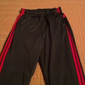 Men’s Sweat Pants. Size M, Dark Gray with Red